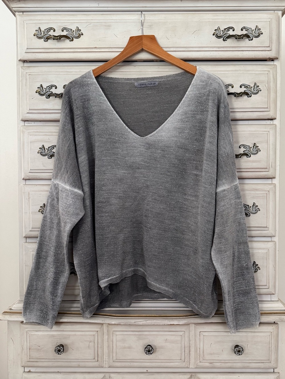 Tempo Paris Silver Wool Sweater